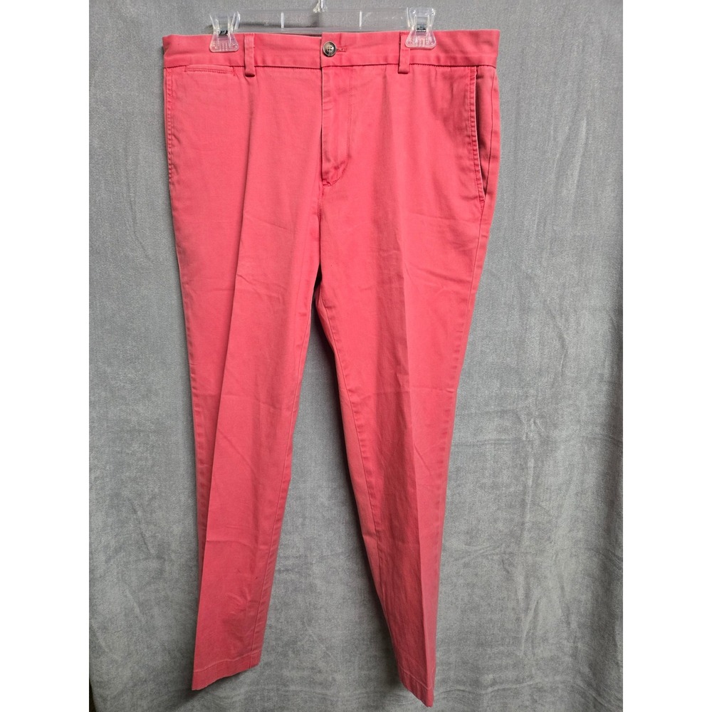 Vineyard Vines Breaker Pants Mens 34x30 Salmon Pink Slim Fit Chino Trousers